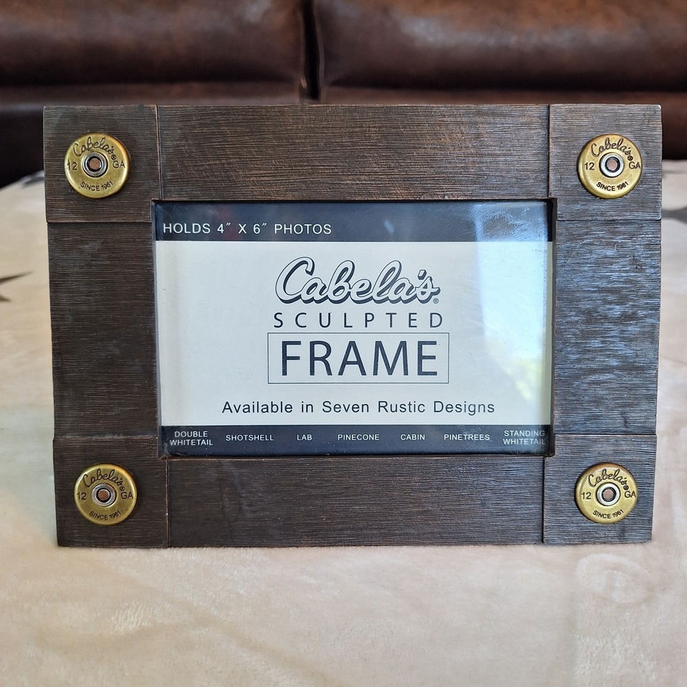 Cabela's Sculpted Frame Holds 4x6" Photos Shotgun Shell Outdoor Hunting